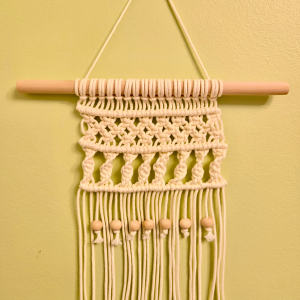 Square Plus Spiral Square Wall Hanging (Wooden Beads)