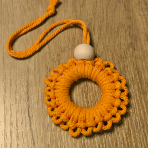 Macrame Daisy Car Charm