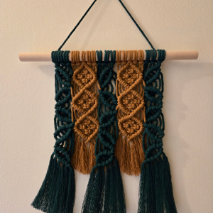 Leaf and Diamond Macrame Wall Hanging